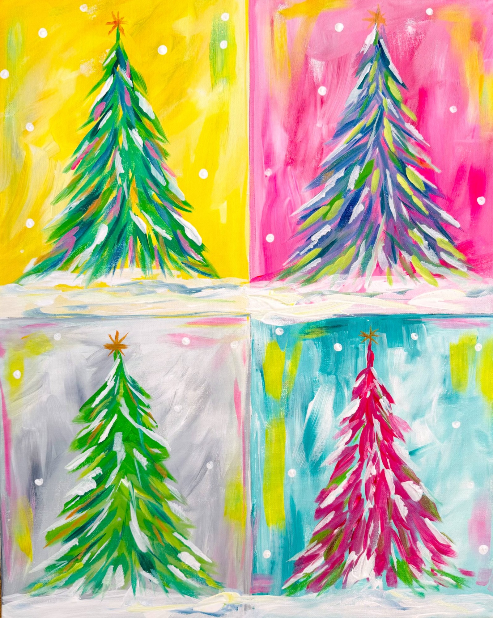 Nostalgic Noel: Vintage Glittery Christmas Trees $30